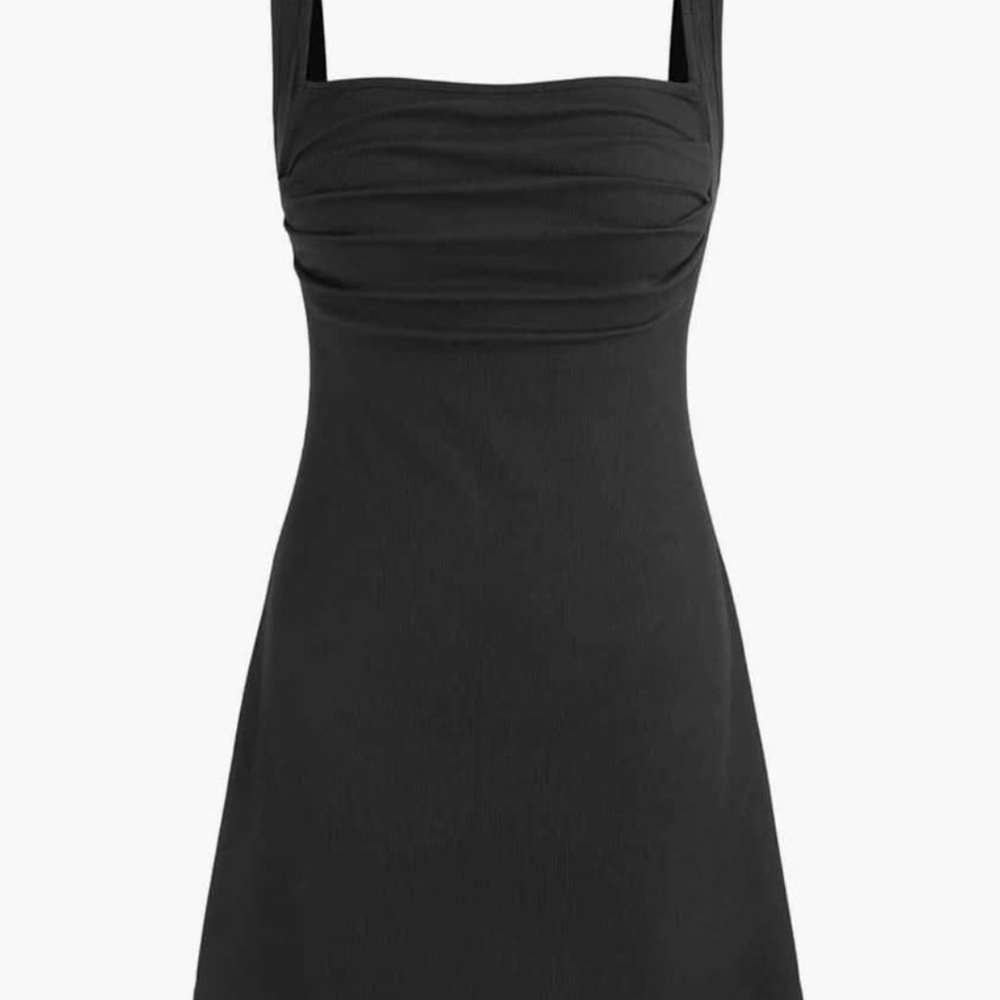 CIDER - Ruched Square Neck Mini Dress